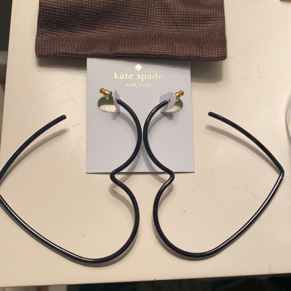 Brand New Kate Spade large heart hoop earrings